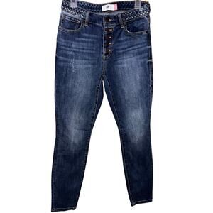 Cabi Jeans women’s button fly skinny braided waist detail (size 4) NWOT